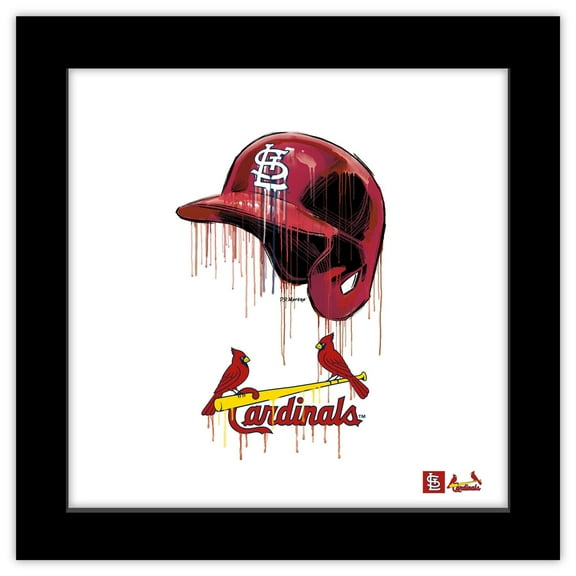 Gallery Pops MLB St. Louis Cardinals - Drip Helmet Wall Art, Black Framed Version, 12" x 12"