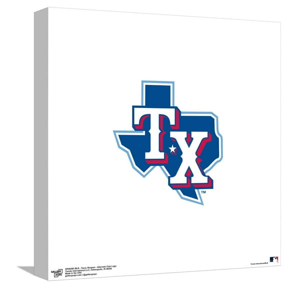 Gallery Pops MLB Texas Rangers - Alternate Club Logo Canvas Wall Art, Unframed Version, 12" x 12"