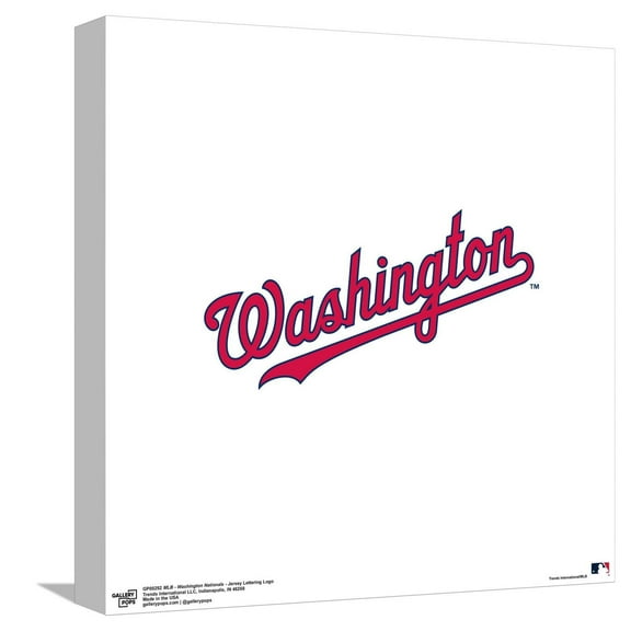 Gallery Pops MLB Washington Nationals - Jersey Lettering Logo Canvas Wall Art, Unframed Version, 12" x 12"