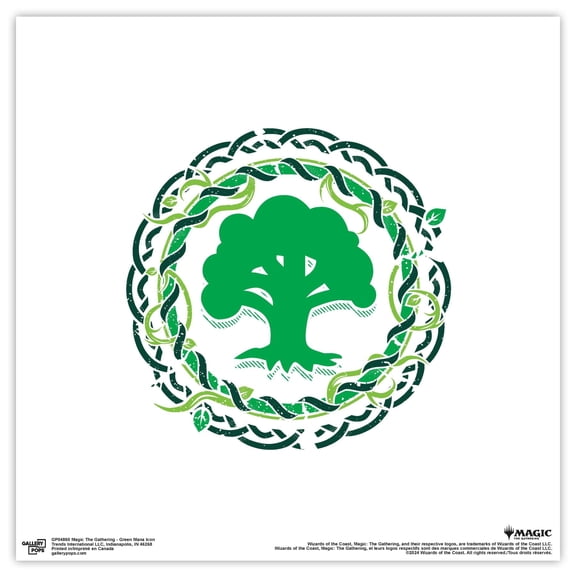 Gallery Pops Magic The Gathering - Green Mana Icon Wall Art, Unframed Version, 12" x 12"