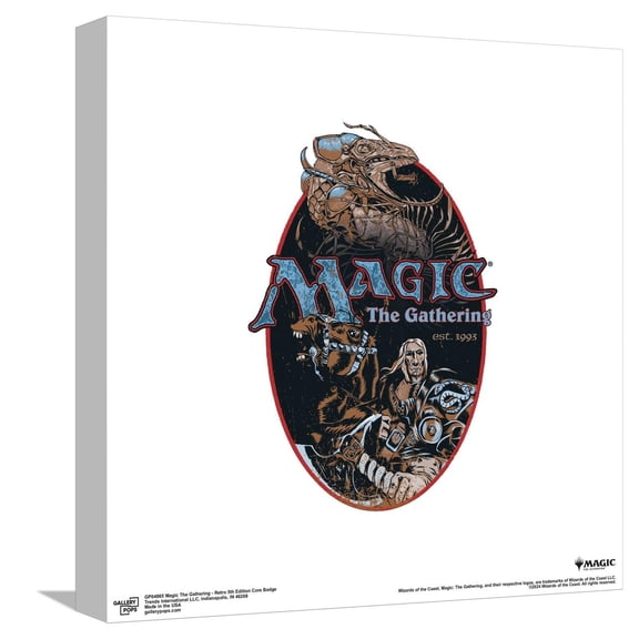 Gallery Pops Magic The Gathering - Retro 5th Edition Core Badge Canvas Wall Art, Unframed Version, 12" x 12"