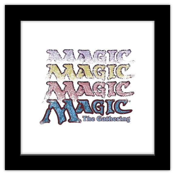 Gallery Pops Magic The Gathering - Retro Logo Graphic Wall Art, Black Framed Version, 12" x 12"