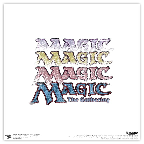 Gallery Pops Magic The Gathering - Retro Logo Graphic Wall Art, Unframed Version, 12" x 12"