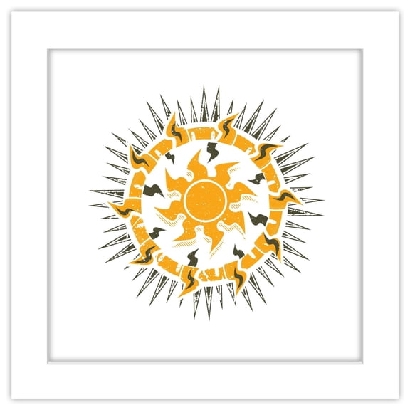 Gallery Pops Magic The Gathering - White Mana Icon Wall Art, White Framed Version, 12" x 12"