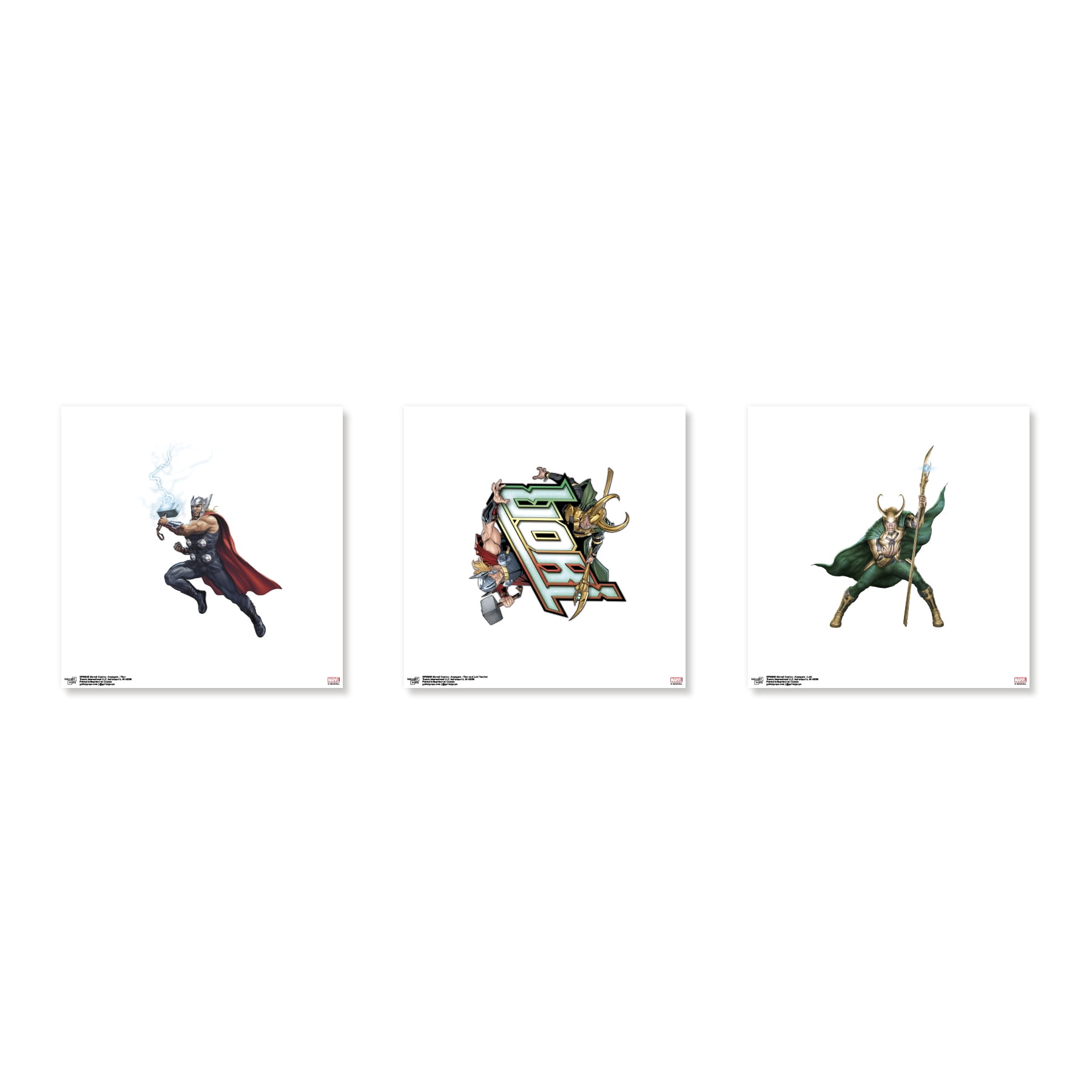 Gallery Pops Marvel Avengers - Thor and Loki Wall Art Bundle (3-Pack ...