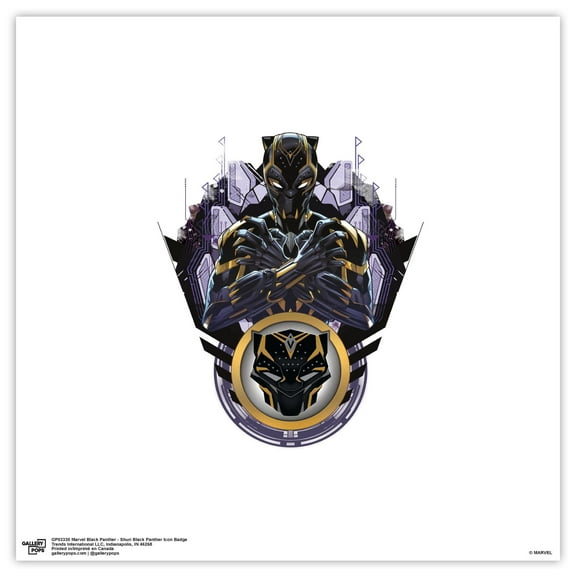Gallery Pops Marvel Black Panther - Shuri Black Panther Icon Badge Wall Art, Unframed Version, 12" x 12"