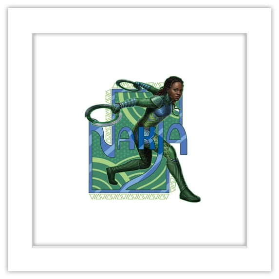 Gallery Pops Marvel Black Panther: Wakanda Forever - Nakia Badge Wall Art, White Framed Version, 12" x 12"