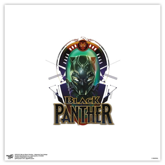 Gallery Pops Marvel Black Panther - Wakanda Tech Badge Wall Art, Unframed Version, 12" x 12"
