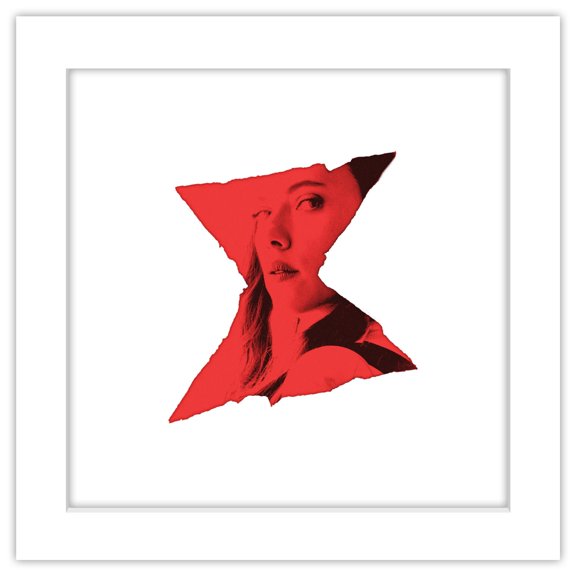 Gallery Pops Marvel Black Widow - Hourglass Icon Wall Art, White Framed Version, 12" x 12"