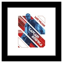Gallery Pops Marvel Captain America: Brave New World - Sam Wilson Tech Badge Wall Art, Black Framed Version, 12" x 12"
