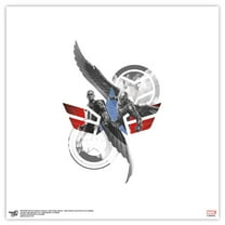 Gallery Pops Marvel Captain America: Brave New World - Sam Wilson and Falcon Icon Badge Wall Art, Unframed Version, 12" x 12"