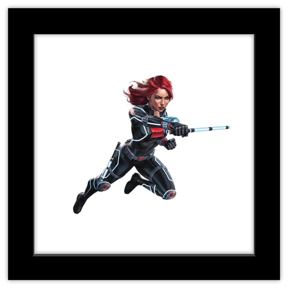 Gallery Pops Marvel Comics Avengers - Black Widow Wall Art, Black Framed Version, 12" x 12"