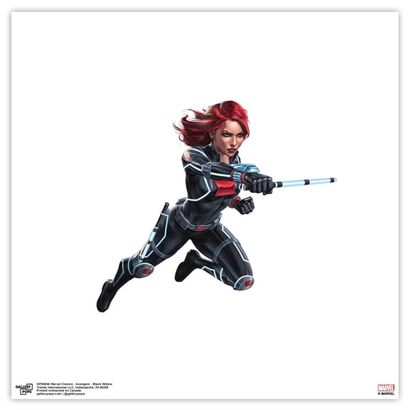 Gallery Pops Marvel Comics Avengers - Black Widow Wall Art, Unframed Version, 12" x 12"
