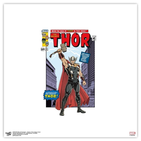Gallery Pops Marvel Comics Avengers - Classic Thor Comic Cover Wall Art, Unframed Version, 12" x 12"