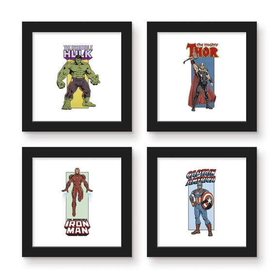 Gallery Pops Marvel Comics - Avengers Halftone Badge Wall Art Bundle (3-Pack)