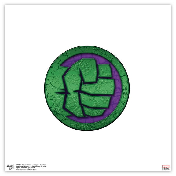 Gallery Pops Marvel Comics Avengers - Hulk Icon Wall Art, Unframed Version, 12" x 12"