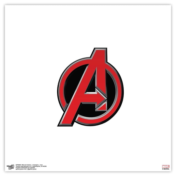 Gallery Pops Marvel Comics Avengers - Icon Wall Art, Unframed Version, 12" x 12"
