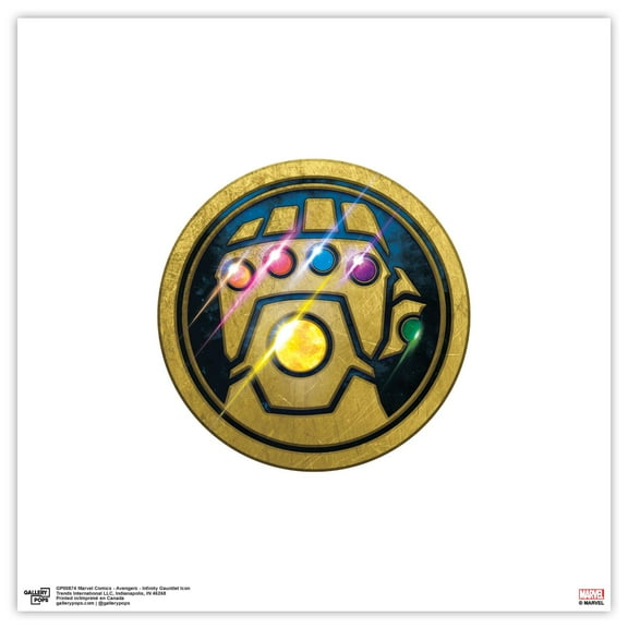 Gallery Pops Marvel Comics Avengers - Infinity Gauntlet Icon Wall Art, Unframed Version, 12" x 12"