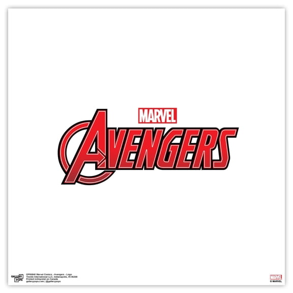 Gallery Pops Marvel Comics Avengers - Logo Wall Art, Unframed Version, 12" x 12"