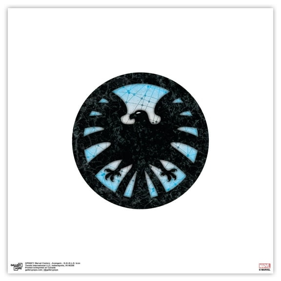 Gallery Pops Marvel Comics Avengers - S.H.I.E.L.D. Icon Wall Art, Unframed Version, 12" x 12"