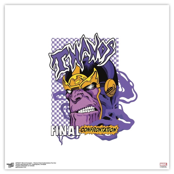 Gallery Pops Marvel Comics Avengers - Thanos Final Confrontation Far-Out Wall Art, Unframed Version, 12" x 12"