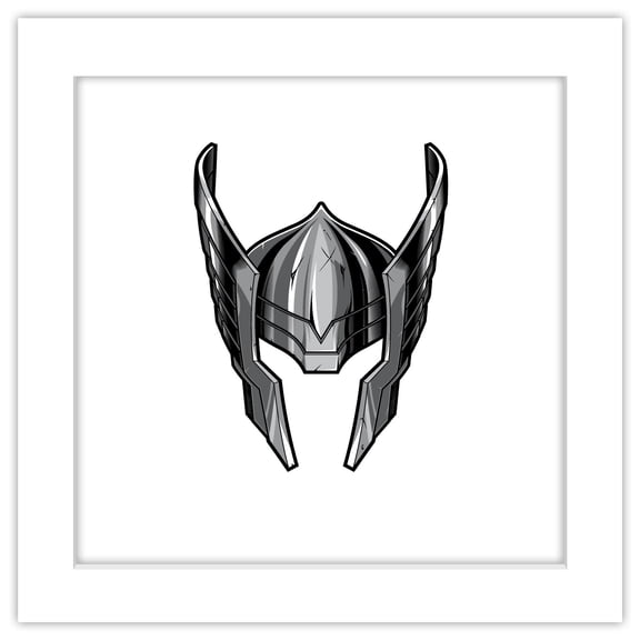 Gallery Pops Marvel Comics Avengers - Thor's Helmet Wall Art, White Framed Version, 12" x 12"