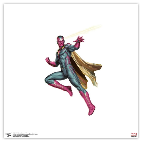 Gallery Pops Marvel Comics Avengers - Vision Wall Art, Unframed Version, 12" x 12"