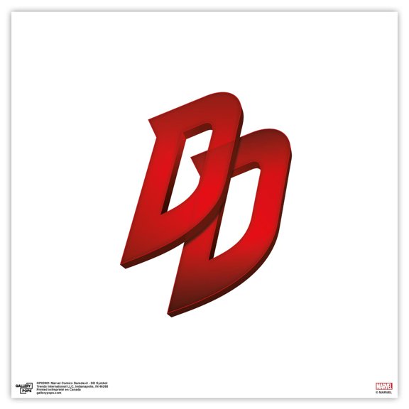 Gallery Pops Marvel Comics Daredevil - DD Symbol Wall Art, Unframed Version, 12" x 12"