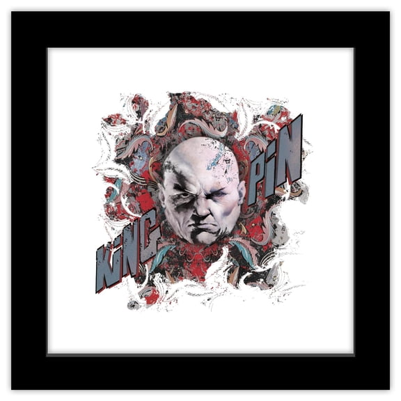 Gallery Pops Marvel Comics Daredevil - Kingpin Badge Wall Art, Black Framed Version, 12" x 12"