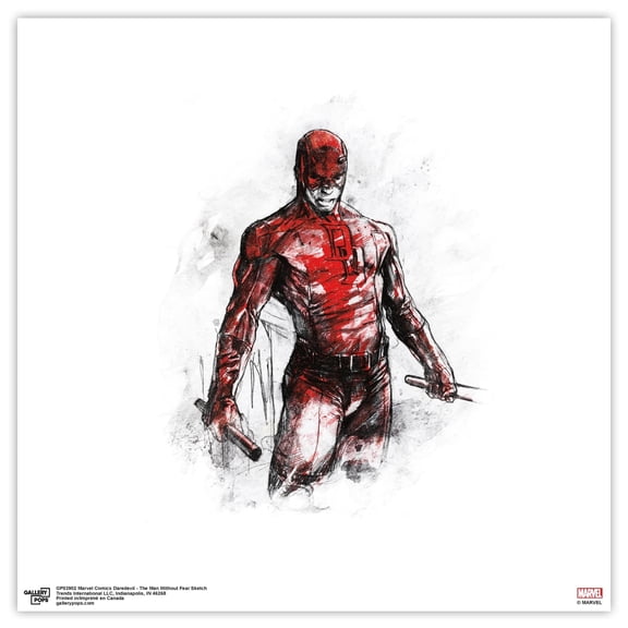 Gallery Pops Marvel Comics Daredevil - The Man Without Fear Sketch Wall Art, Unframed Version, 12" x 12"