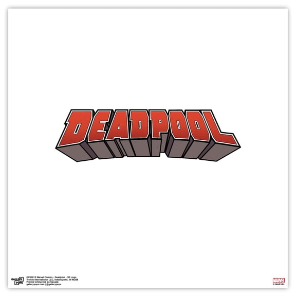 Gallery Pops Marvel Comics - Deadpool - 3D Logo Wall Art, Unframed Version, 12" x 12"
