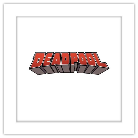 Gallery Pops Marvel Comics - Deadpool - 3D Logo Wall Art, White Framed Version, 12" x 12"