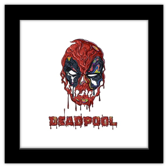 Gallery Pops Marvel Comics - Deadpool - Logo Wall Art, Black Framed Version, 12" x 12"