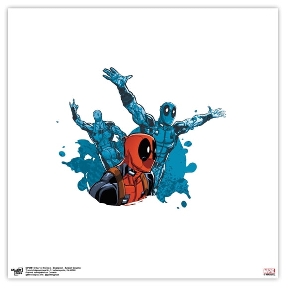 Gallery Pops Marvel Comics - Deadpool - Splash Graphic Wall Art, Unframed Version, 12" x 12"