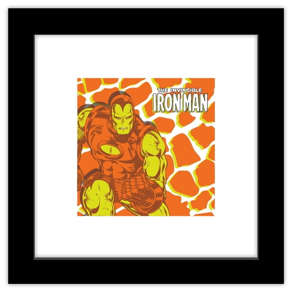Gallery Pops Marvel Comics Iron Man - Running Wild Wall Art, Black Framed Version, 12" x 12"