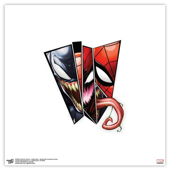 Gallery Pops Marvel Comics Spider-Man - Spider-Man Symbiote Panels Wall Art, Unframed Version, 12" x 12"