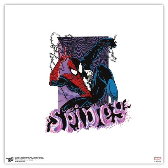 Gallery Pops Marvel Comics Spider-Man - Spidey Far-Out Wall Art, Unframed Version, 12" x 12"