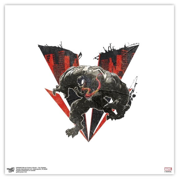 Gallery Pops Marvel Comics Venom - City Splatter Wall Art, Unframed Version, 12" x 12"