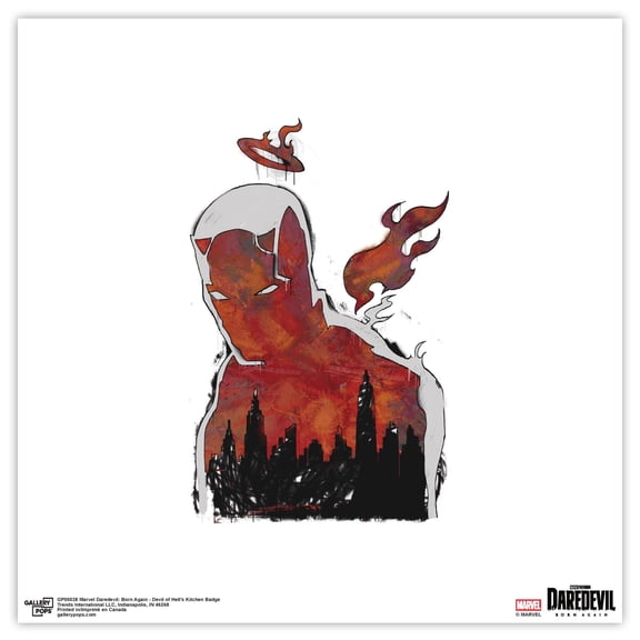 Gallery Pops Marvel Daredevil: Born Again - Devil of Hell's Kitchen Badge Wall Art, Unframed Version, 12" x 12"