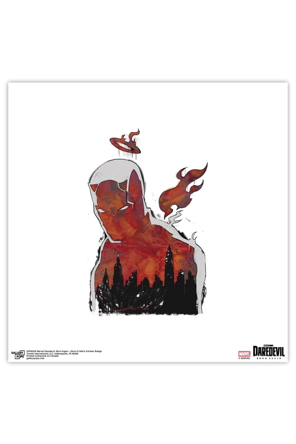 Gallery Pops Marvel Daredevil: Born Again - Devil of Hell's Kitchen Badge Wall Art, Unframed Version, 12" x 12"