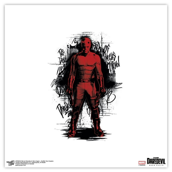 Gallery Pops Marvel Daredevil: Born Again - Graffiti Text Graphic Wall Art, Unframed Version, 12" x 12"