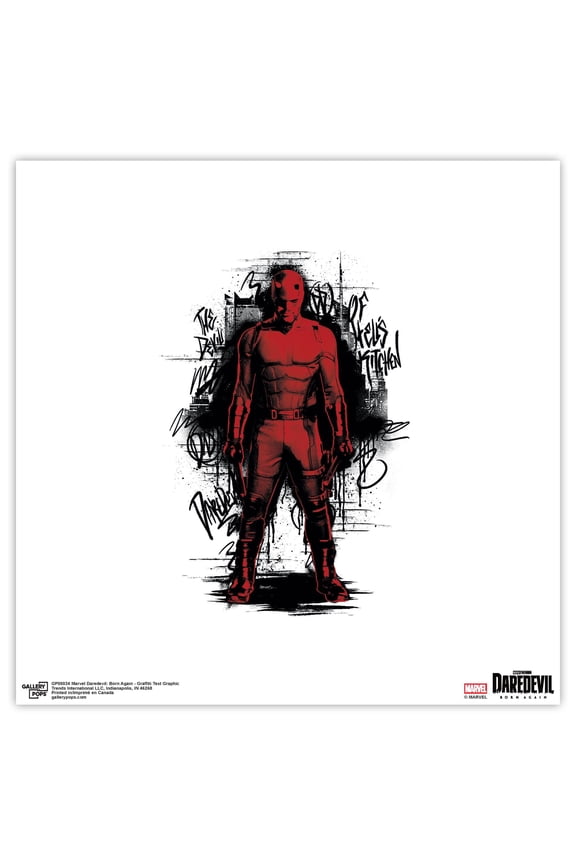 Gallery Pops Marvel Daredevil: Born Again - Graffiti Text Graphic Wall Art, Unframed Version, 12" x 12"