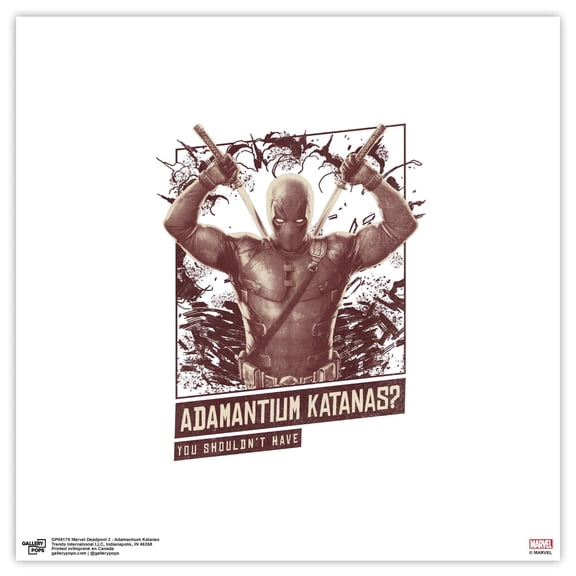 Gallery Pops Marvel Deadpool & Wolverine - Adamantium Katanas Wall Art, Unframed Version, 12" x 12"