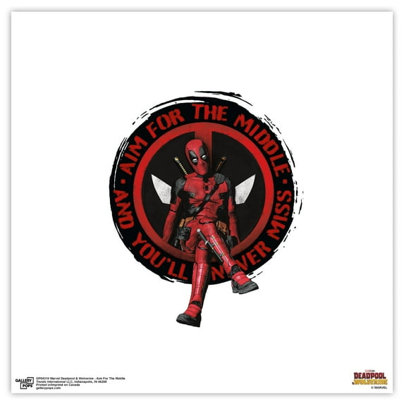 Gallery Pops Marvel Deadpool & Wolverine - Aim For The Middle Wall Art, Unframed Version, 12" x 12"