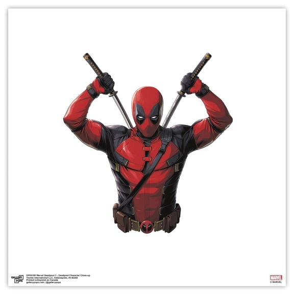 Gallery Pops Marvel Deadpool & Wolverine - Deadpool Character Close-up Wall Art, Unframed Version, 12" x 12"