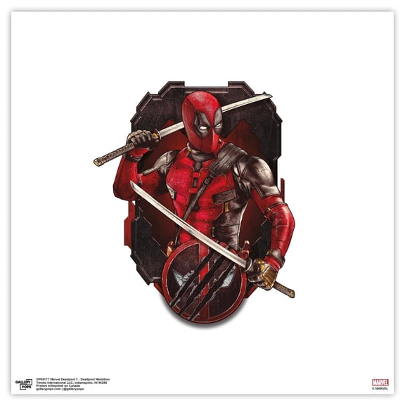 Gallery Pops Marvel Deadpool & Wolverine - Deadpool Medallion Wall Art, Unframed Version, 12" x 12"