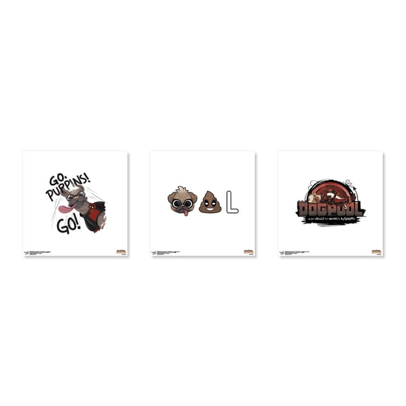 Gallery Pops Marvel Deadpool & Wolverine - Dogpool Wall Art Bundle (3-Pack)