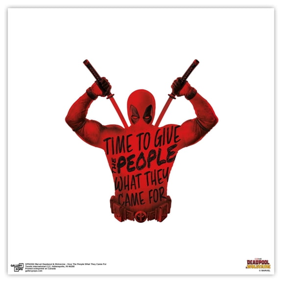 Gallery Pops Marvel Deadpool & Wolverine - Give The People What They Came For Wall Art, Unframed Version, 12" x 12"