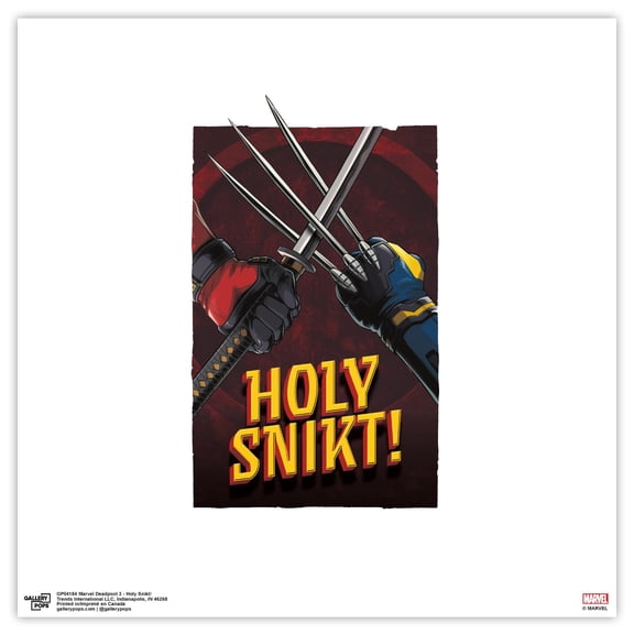 Gallery Pops Marvel Deadpool & Wolverine - Holy Snikt! Wall Art, Unframed Version, 12" x 12"