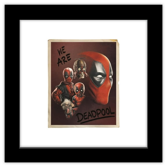 Gallery Pops Marvel Deadpool & Wolverine - We Are Deadpool Portrait Wall Art, Black Framed Version, 12" x 12"